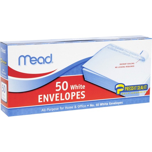 Plain Envelopes, No 10, Self-Sealing, 50/BX, White