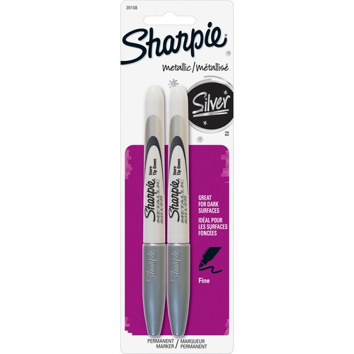 Metallic Sharpie, Permanent, Fine Point, 2/PK, Silver
