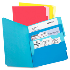 Multi Section File Folder, Pkt, Ltr, 24/PK, Assorted