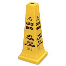 Safety Cone, Caution Sign, 25-5/8"x10-1/2"x10-1/2", Yellow