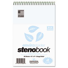 Steno Notebook Wirebound, 6"x9", 80/Shts, 4/PK, Blue