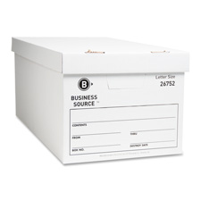 Storage Boxes, Legal, 500 lb, 15"x24"x10", 12/CT, White