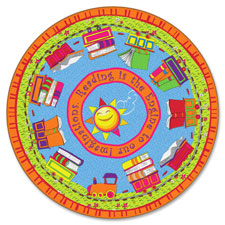 Reading Is The Engin, 6' Round, Multi