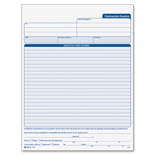 Contractors Invoice,3-Part,Crbnls,8-3/8"x11-7/16",50St/BK,WE