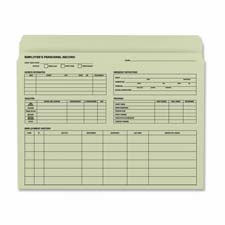 Employee Record File Folder,11-1/2"x9-1/2", 20/PK, Manila