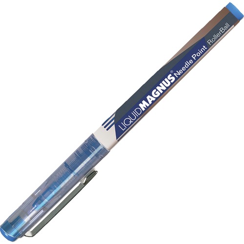 Rollerball Pen, .5mm, Micro Point, 12/PK, Blue Ink