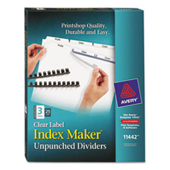 Index Maker, Laser, Unpunched, 3-Tab,25-Set/BX,11"x8-1/2",WE
