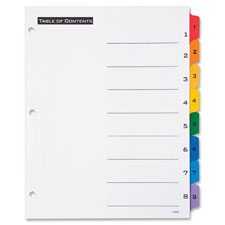 Table 'N Tabs Dividers, 1-5 Tab, Multicolor, 1 Set