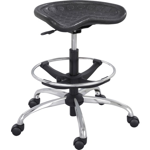 Height-Adjustable Stool, 26"x26"x27"-34", Black