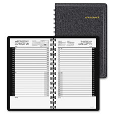 24-Hour Appt Book, 12 Mth Jan-Dec, 4-7/8"x8", Black