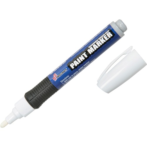 Paint Markers, Rubber Grip, Bullet Tip, Med. Pt, 6/PK,White