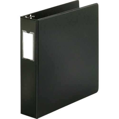 Round Ring Binder,w/Label Holder,2" Cap.,11"x8-1/2",BK
