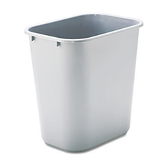 Rectangular Wastebasket,28 Qt,14-1/4"x10-1/4"x15",Gray