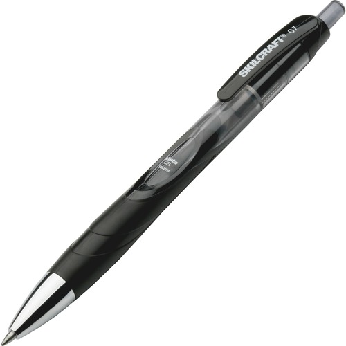 Gel Pen, Retractable, .7mm, Medium Pt, 3/PK, Black Ink