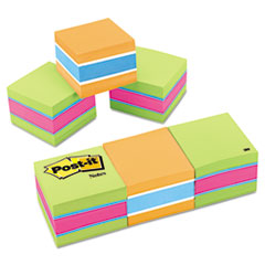 Post-it Note Cube,400 Sheets per Cube,2"x2",3/PK,Assorted