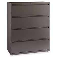 Lateral File, 4-Drawer, 42"x18-5/8"x52-1/2", Medium Tone