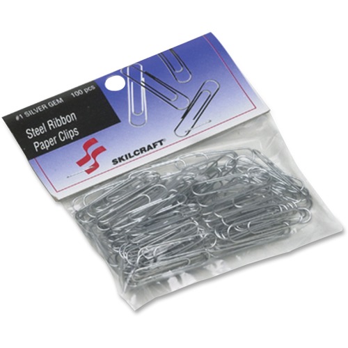 Paper Clips, Standard No.1 Size, 100/BG, Silver