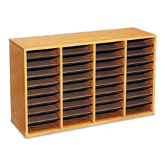 Adjust Organizer,39-1/4"x11-3/4"x24,36 Compartment, Med Oak