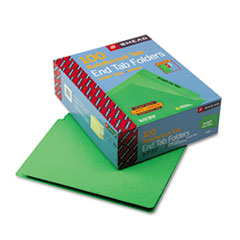 End Tab Folder,Straight Cut,Letter,9-1/2"H,100/BX,GN