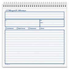 Rapid Memo Book, Carbonless, 2-Part, 8-1/2"x7-3/4"