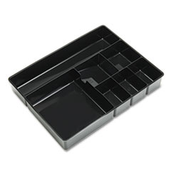 Deep Desk Drawer Organizer Tray, 9-Comp, Black