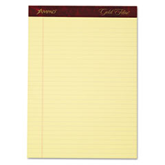 Perforated Pads, Wide Rule,50 Sht,8-1/2"x11", Canary