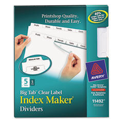 Index Maker Divider,Big Tab, 5 Tabs, 8-1/2"x11",5 Sets/PK,WE