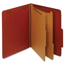 Classification Folders,25pt,2-1/2 Exp,2-Div,Ltr,10/BX,RD