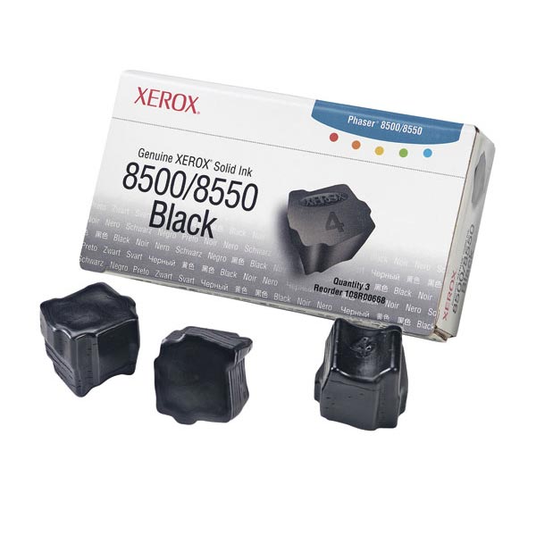 Genuine OEM Xerox 108R00668 Black Solid Ink Sticks (3 pk) (3000 page yield)