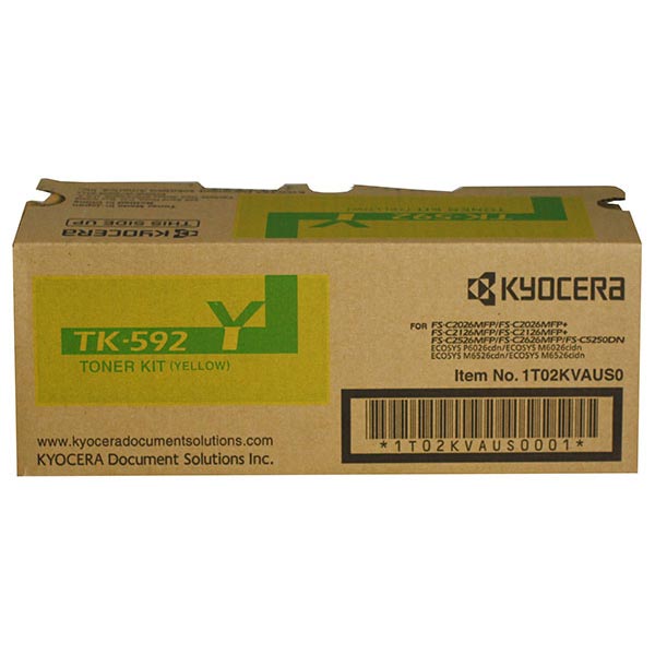 Genuine OEM Kyocera Mita TK-592Y Yellow Toner (5000 page yield)