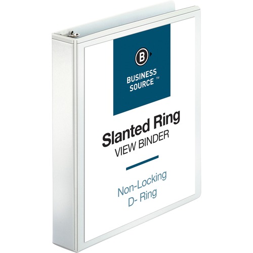 D-Ring Binder, w/ Pockets, 1-1/2" Capacity, White
