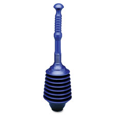 Plunger, Deluxe, Splash Proof, 25"Lx2-3/4"D, D. Blue
