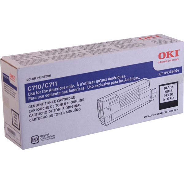 Genuine OEM Okidata 44318604 Black Toner Cartridge (11000 page yield)