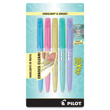 Erasable Highlighters, Chisel Tip, 5/PK, Ast Pastel