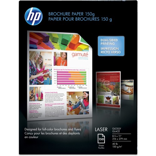 Laser Brochure Paper,40 lb,97GE/113 ISO,8-1/2"x11",150/PK,WE