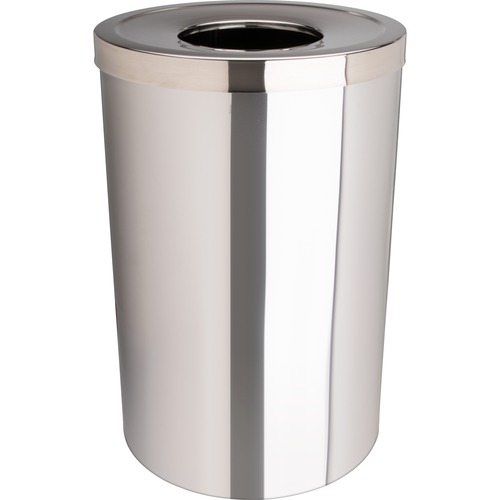 Wast Receptacle, Open-Mouth, 30 Gal., Stainless Steel