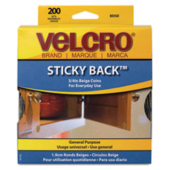 Sticky Back Coins, Round, 3/4",200/PK,Beige
