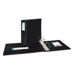 Slant Ring Binder W/Label Holder, 4"Cap, 11"x8-1/2", Black