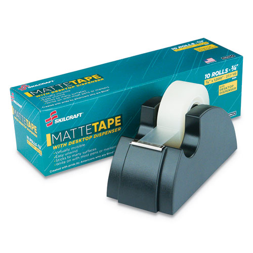 Kit, Tape and Dispenser, Transparent, Matte, 3/4" x 1000"